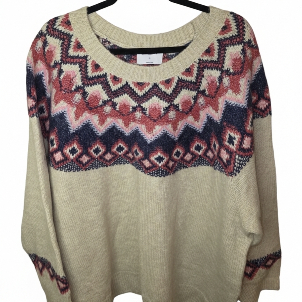 Old Navy Pink and Cream Sweater 4x - Picture 2 of 11